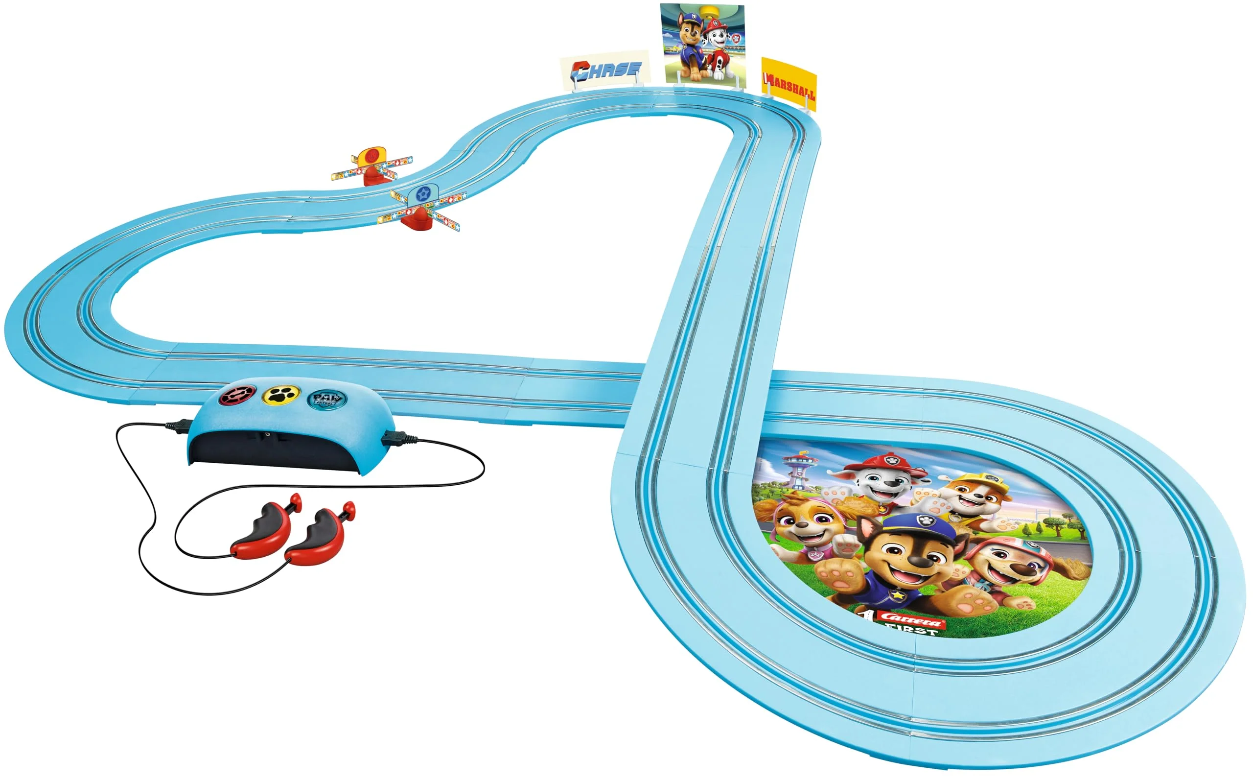 Carrera First PAW Patrol, Race 'N' Rescue – 3,5 Meter Lange Bahn mit Licht-, Sound- & Musikeffekten, interaktive Funktionen – Für aufregende Rettungsmissionen und Abenteuer im Kinderzimmer - Image 3