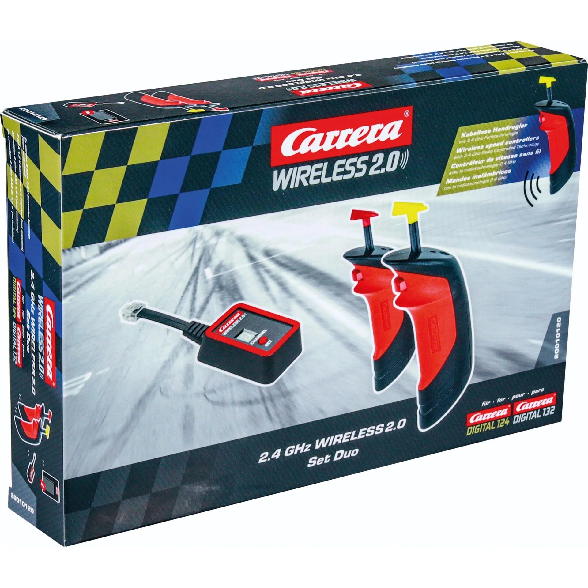Carrera Wireless 2.0 Set Duo für Digital 132/124 | Kabelloses Rennerlebnis mit 2 Handreglern & Empfänger | Kompatibel Batterien Inklusive