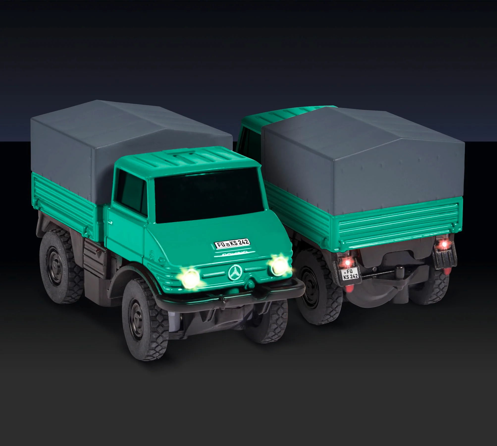 Carson 500504165 1:87 MB Unimog Forst mit Hänger 2.4GHz 100% RTR - Fahrfertiges Modell, RC Auto, H0 Auto,RC Modell,Diorama Fahrzeug - Image 3