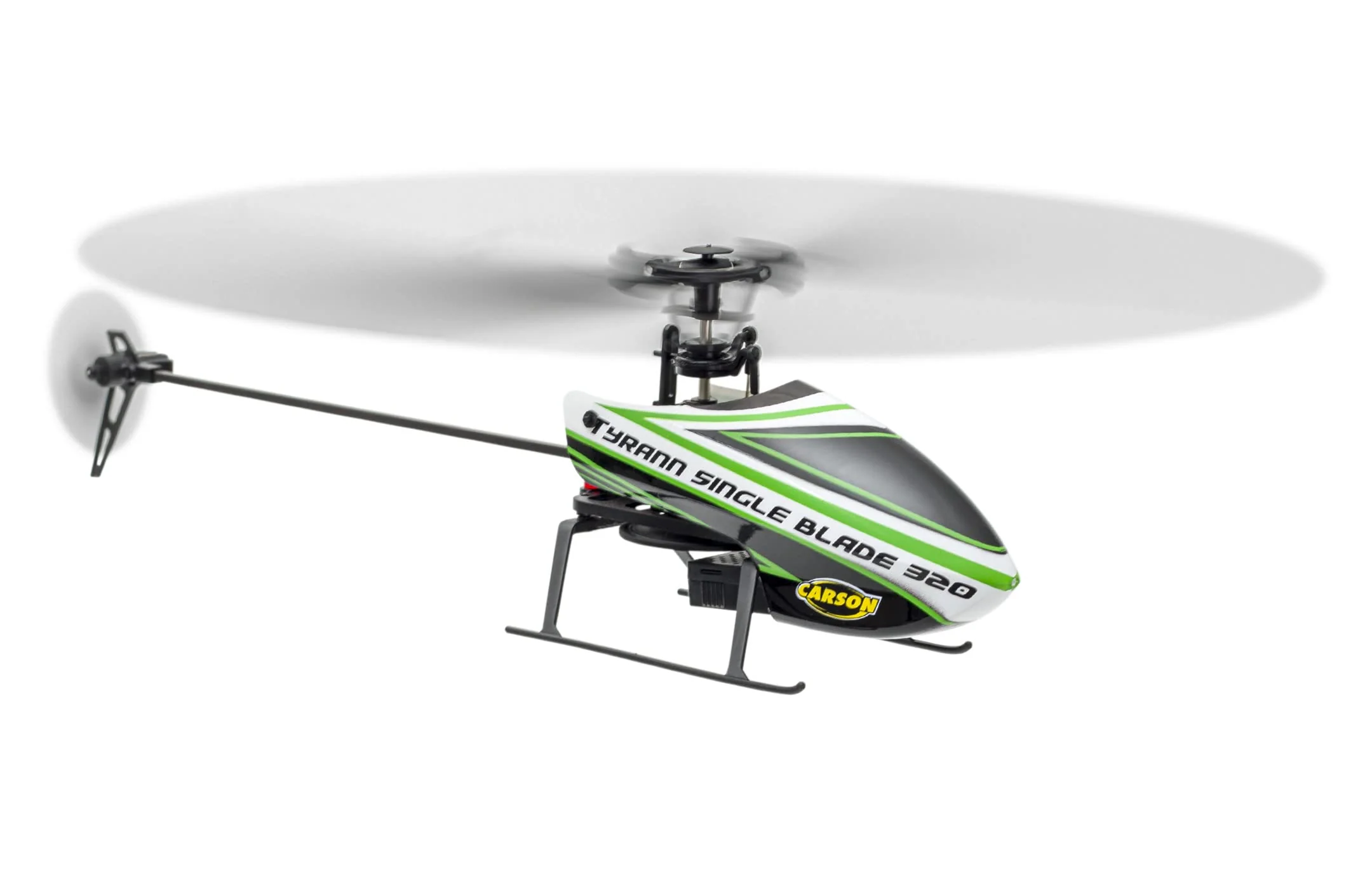 Carson 500507171 - Ferngesteuerter Helikopter Tyrann Single Blade 320 2,4 GHz - RC Flugzeug ab 16 Jahre, 100% RTF Komplettset, mit Höhenkontrolle und Start- & Landefunktion, grün - Image 2