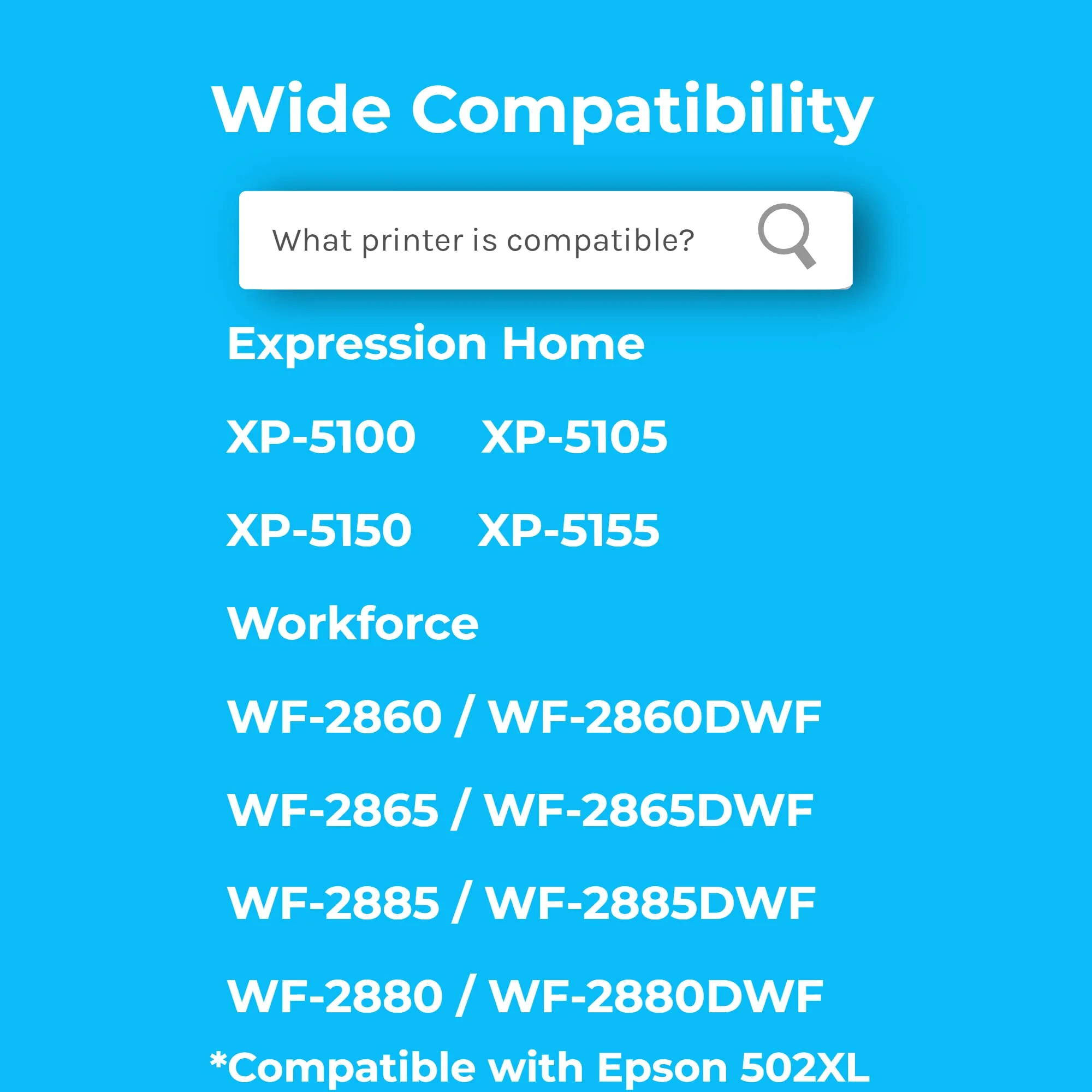 Cartridgeify 502XL Druckerpatronen Kompatibel mit Epson 502 XL Patronen Multipack, für Expression Home XP-5100 XP-5105 XP-5155 XP-5150, Workforce WF-2860 WF-2865 WF-2880 WF-2885 WF-2860DWF WF-2865DWF - Image 3