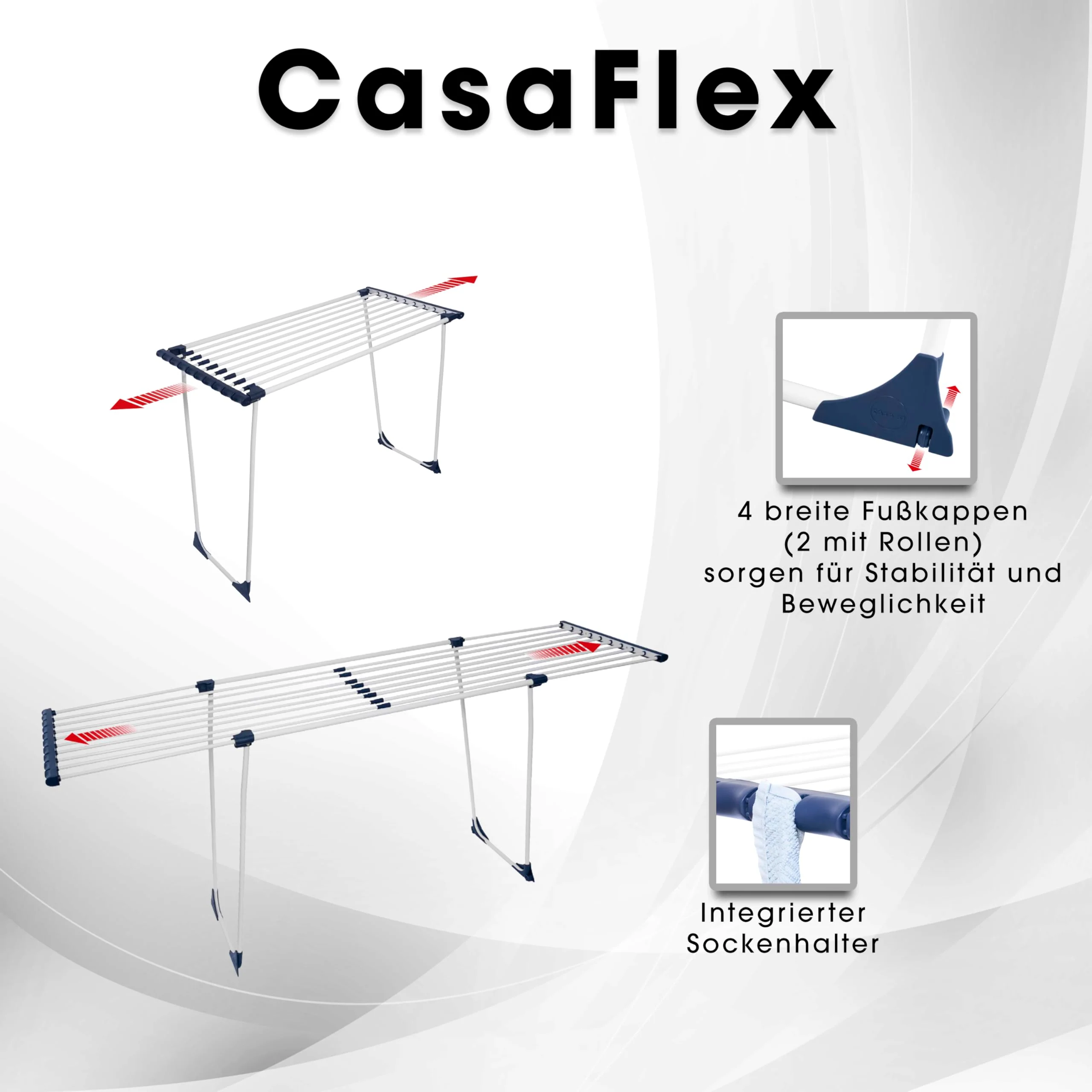 CasaSi Teleskop Bettwäsche Wäscheständer 20m CasaFlex - ausziehbar - Image 6