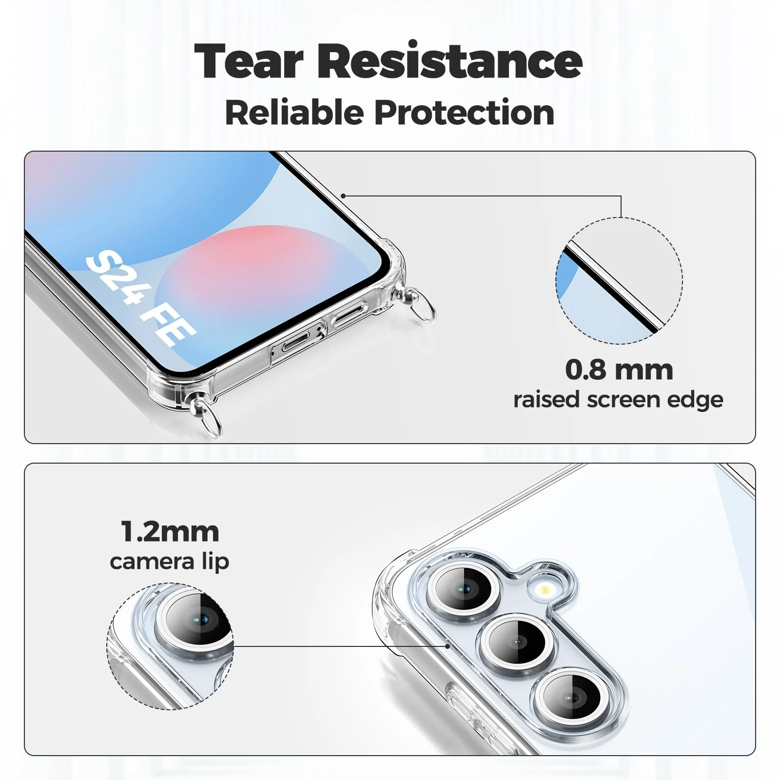 caslord Handykette für Samsung Galaxy S24 FE 5G Hülle mit Band, Handyhülle für zum Umhängen, Necklace Hülle [Stoßfest] [Kameraschutz] [Längenverstellbar] -Dunkelgrau - Image 4