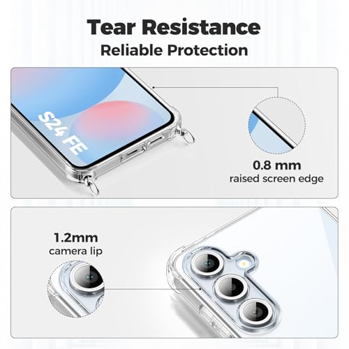 caslord Handykette für Samsung Galaxy S24 FE 5G Hülle mit Band, Handyhülle für zum Umhängen, Necklace Hülle [Stoßfest] [Kameraschutz] [Längenverstellbar] -Schwarz - Image 4
