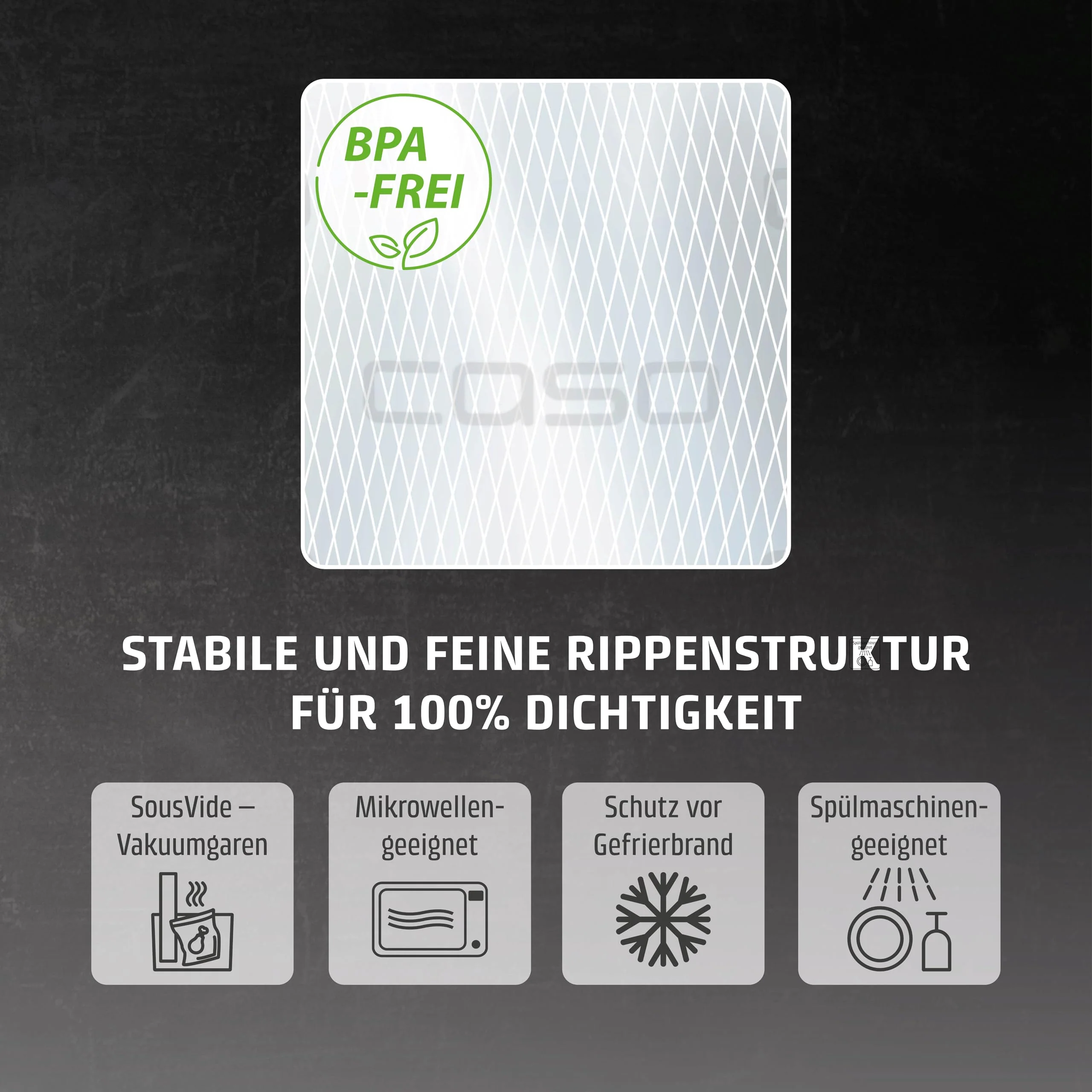 CASO 8 Sterne Profi- Folienrollen 30x600 cm / 2 Rollen, Vakuumierbeutel für alle Vakuumierer, sehr stark & reißfest ca. 150µm, Vakuumbeutel Lebensmittel Vakuumiergerät, Sous Vide, BPA-frei - Image 2