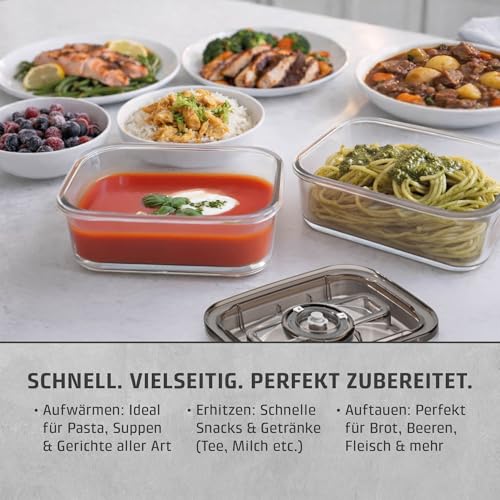 CASO | M20 EASY Mikrowelle | Testsieger, einfache Bedienung, 20 L Garraum, 700 Watt Leistung, Drehteller Ø 25,5cm, 2 Auftauprogramme, anthrazit, Schwarz - Image 10