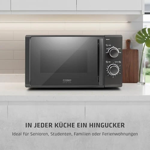 CASO | M20 EASY Mikrowelle | Testsieger, einfache Bedienung, 20 L Garraum, 700 Watt Leistung, Drehteller Ø 25,5cm, 2 Auftauprogramme, anthrazit, Schwarz - Image 9