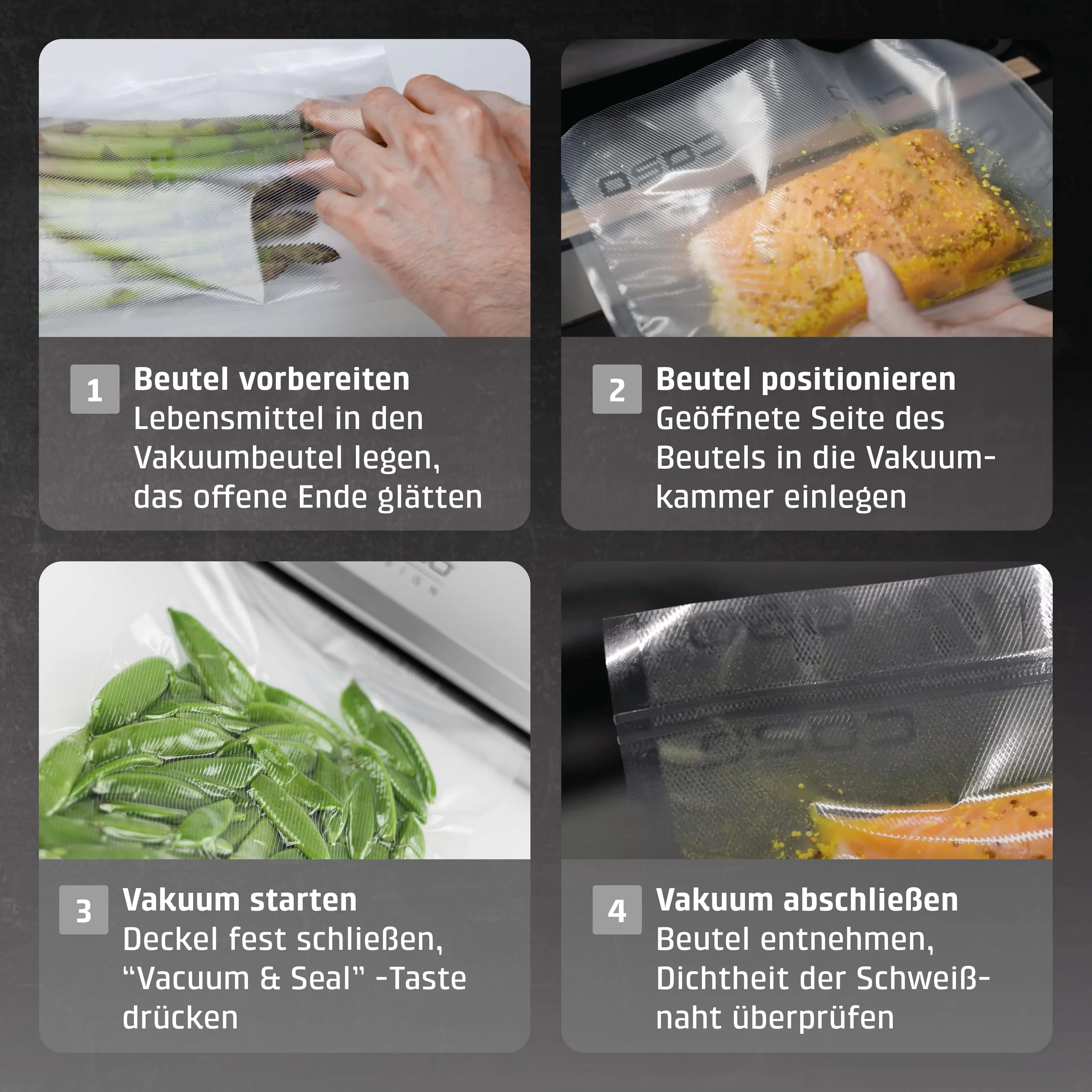 CASO VRH 690 advanced Vakuumierer Testsieger, Vakuumiergerät für Lebensmittel, 150 Vakuumiervorgänge nonstop, doppelte Schweißnaht, 20 Liter/Min, Cutter, inkl. 2 Profi- Folienrollen - Image 12