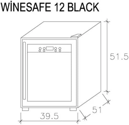 Caso Winesafe 12 Black - Design Weinkühlschrank für bis zu 12 Flaschen (bis zu 310 mm Höhe), eine Temperaturzone 5-20°C, Getränkekühlschrank, Energieklasse G - Image 2