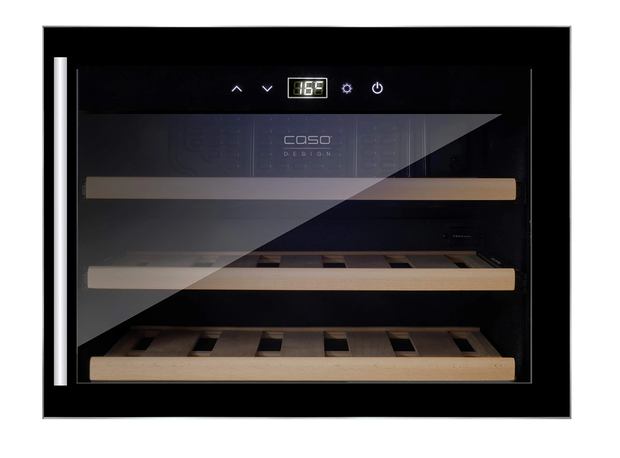 Caso Winesafe 18 EB Design Einbauweinkühlschrank für bis zu 18 Flaschen (bis zu 310 mm Höhe), eine Temperaturzone 5-20°C, Getränkekühlschrank, Energieklasse G, Schwarz (Griff Edelstahl) - Image 5