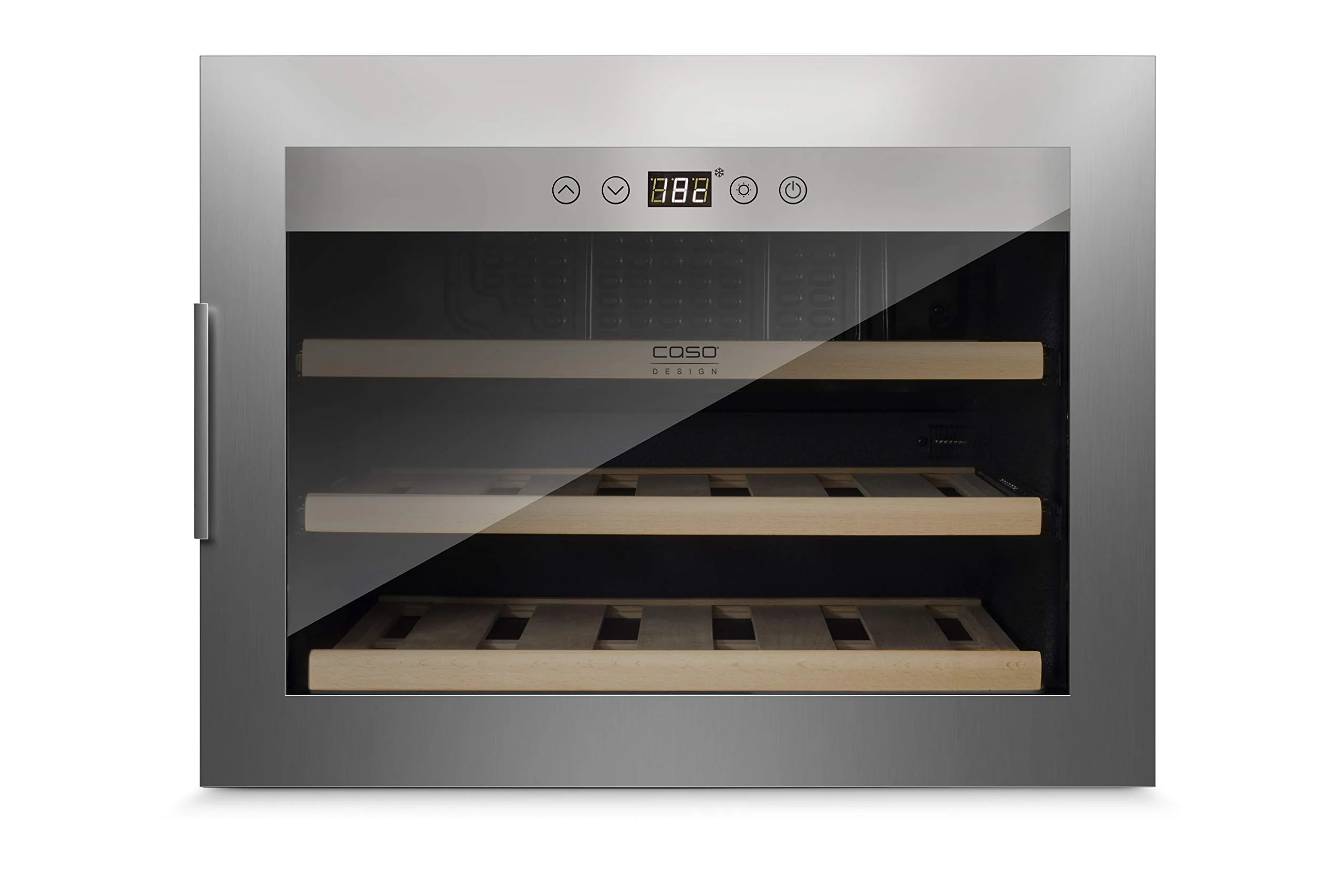 Caso WineSafe 18 EB Inox | Weinkühlschrank für 18 Flaschen | Einbaugerät Standardmaß, Höhe 45cm, 5-20°C, Innenraumbeleuchtung, UV-Filterglas, Edelstahl, 629 - Image 5