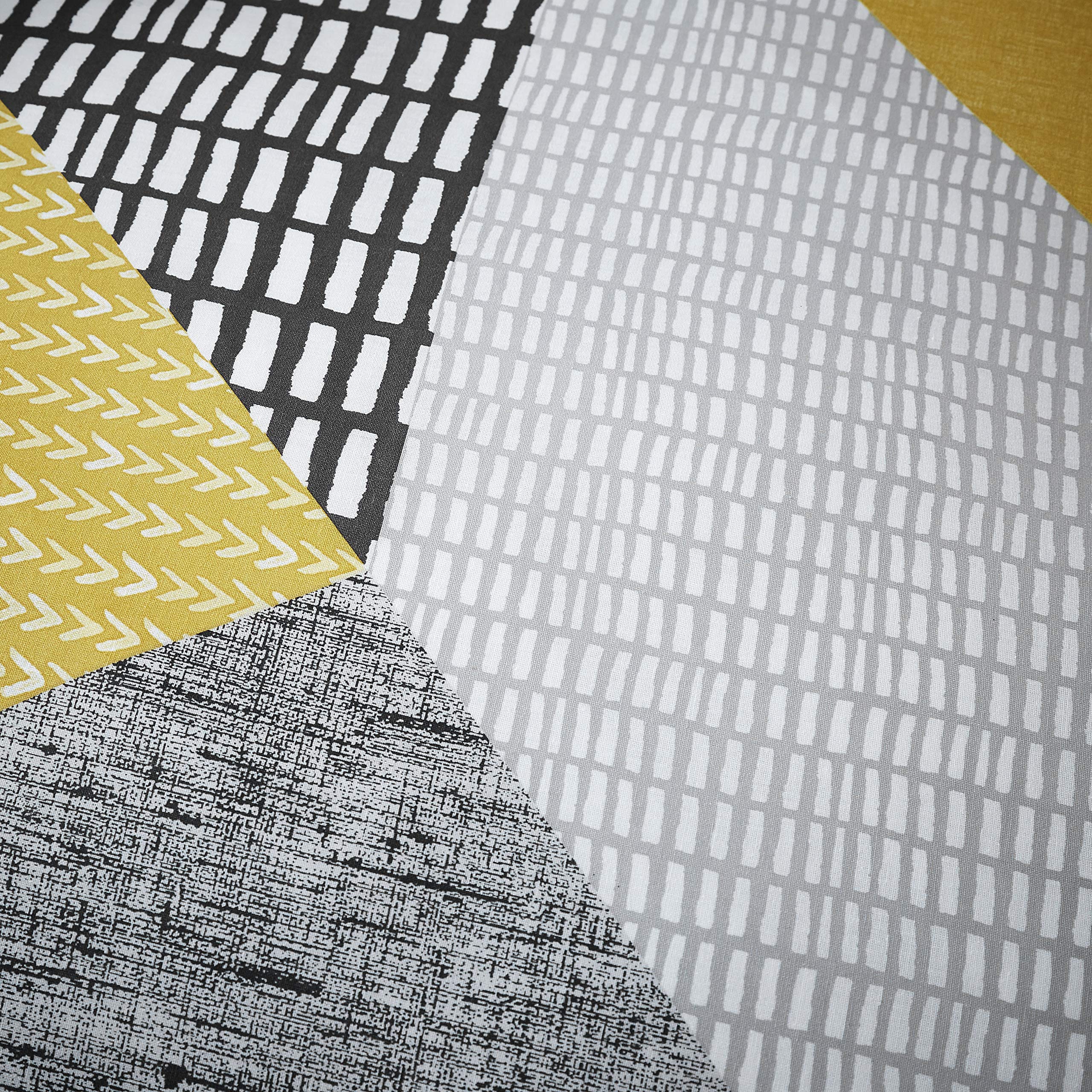 Catherine Lansfield Larsson Geo 135 x 200 cm Duvet Cover and 1 80x80 cm Pillowcase Ochre - Image 6