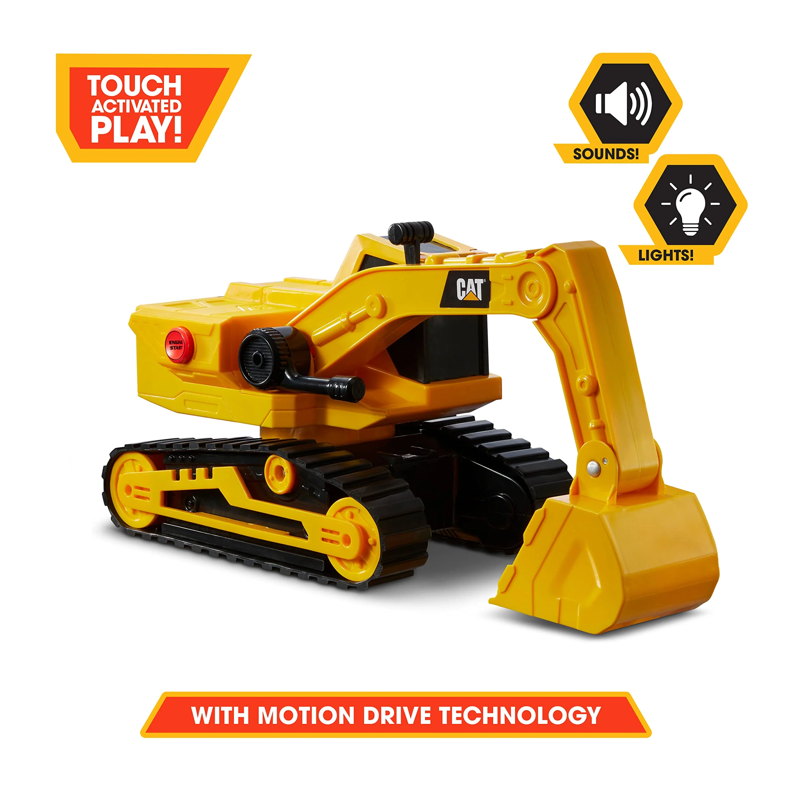 CatToysOfficial | CAT Construction 29,5 cm Power Haulers Bagger Spielzeug | Echte Lichter & Geräusche, Bewegungsangetrieben, Arbeitsfunktionen | Interaktive Baustellenfahrzeuge Kinder ab 3 Jahre - Image 3