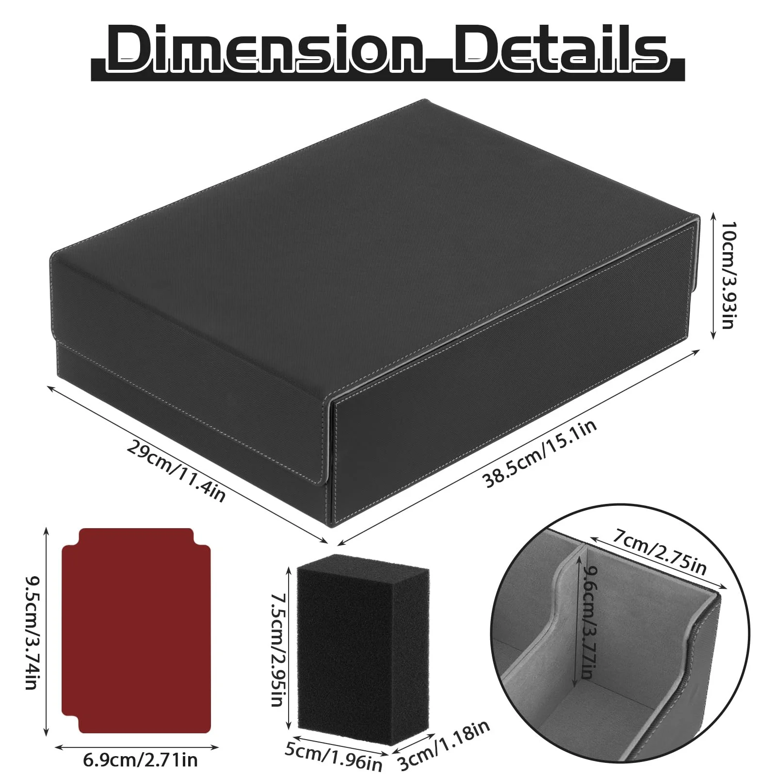 CAUTIOUS 5R Pokemon Deck Box, Sammelkarten Box für 3800+ Karten, MTG-deck Box, Trading Card Box mit 5 Verstellbaren Kartentrennern, mit 48 kompatiblen Kartenteilern (schwarz+grau) - Image 6