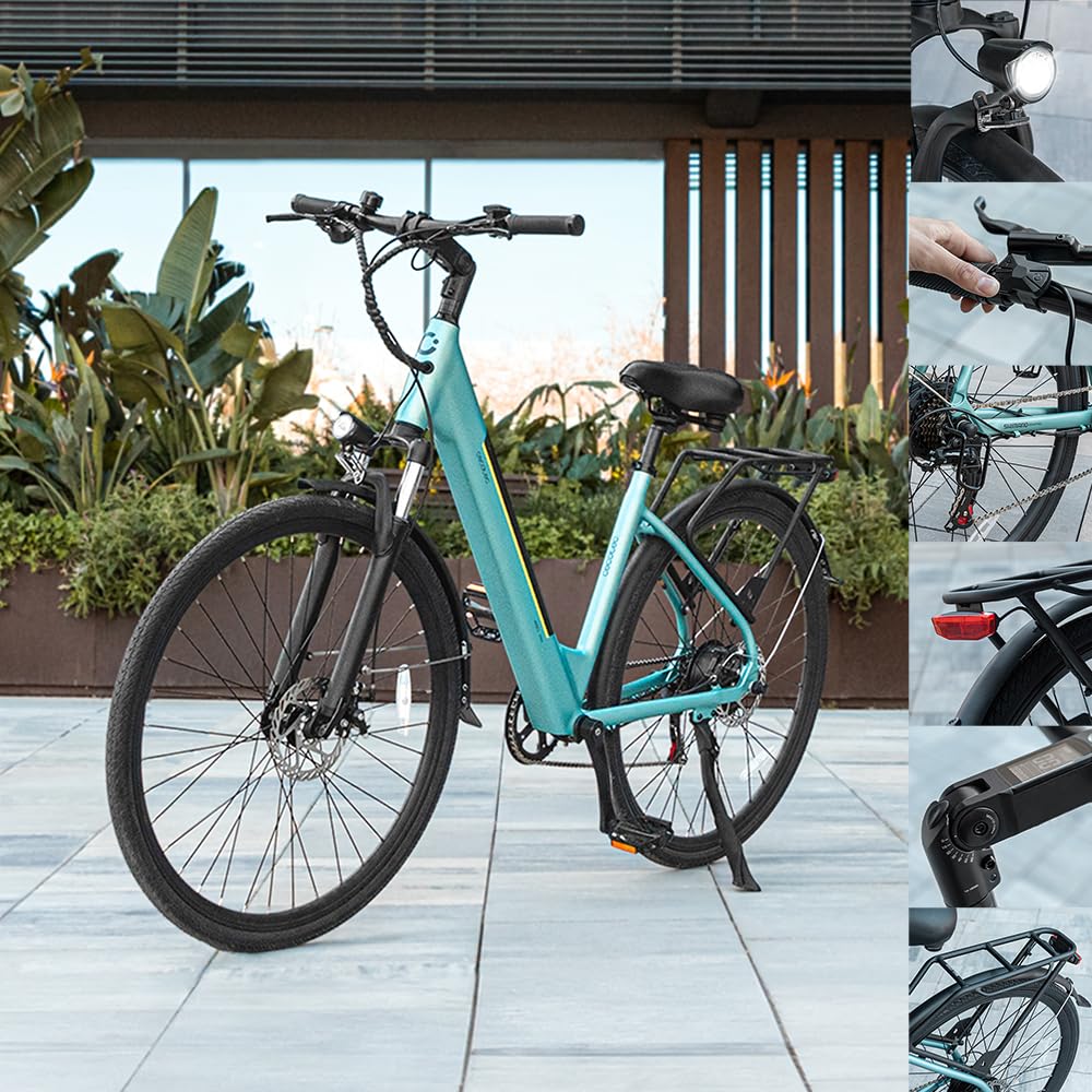Cecotec Elektro-Stadtfahrrad Urban, 250W, 28-Zoll-Räder, 90 km Reichweite, 460 Wh Batterie, Vorderradfederung, 7-Gang-Shimano-Schaltung und Doppel-Hydraulikbremsscheiben - Image 2