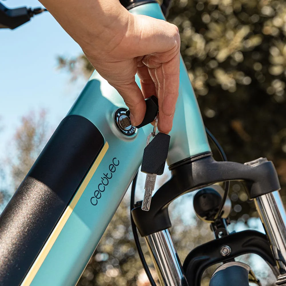 Cecotec Elektro-Stadtfahrrad Urban, 250W, 28-Zoll-Räder, 90 km Reichweite, 460 Wh Batterie, Vorderradfederung, 7-Gang-Shimano-Schaltung und Doppel-Hydraulikbremsscheiben - Image 5