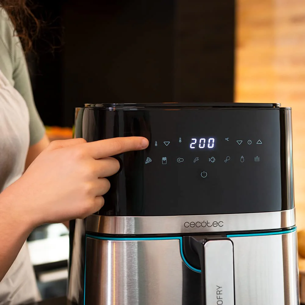 Cecotec Heißluftfritteuse 5,5 L Cecofry Full Inox 5500 Pro. 1700 W, Kompaktes und Digitale, Diät-Fritteuse, Edelstahlausführung, ölfrei, PerfectCook-Technologie, Thermostat, 8 Modi - Image 2