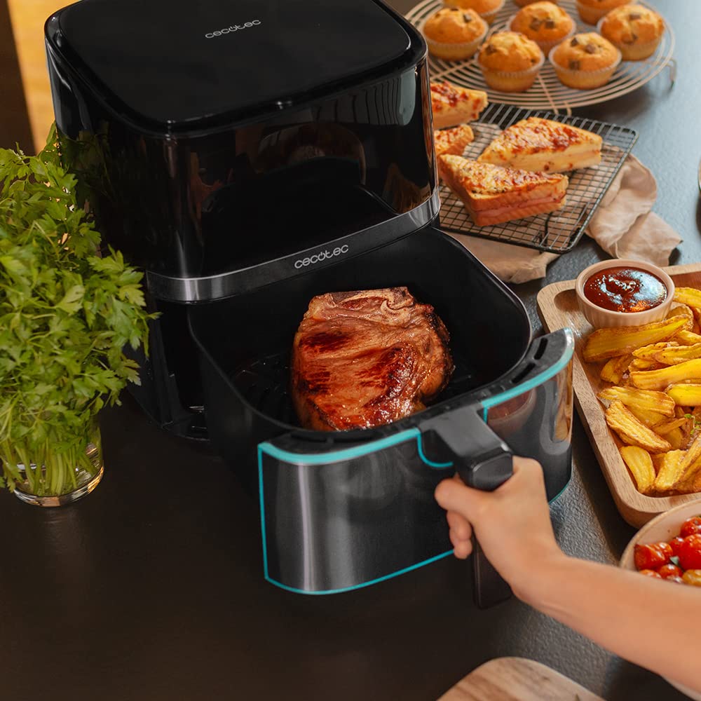 Cecotec Heißluftfritteuse 5,5 L Cecofry Full Inox 5500 Pro. 1700 W, Kompaktes und Digitale, Diät-Fritteuse, Edelstahlausführung, ölfrei, PerfectCook-Technologie, Thermostat, 8 Modi - Image 3