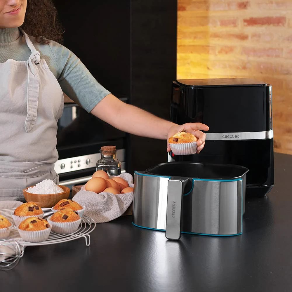 Cecotec Heißluftfritteuse 5,5 L Cecofry Full Inox 5500 Pro. 1700 W, Kompaktes und Digitale, Diät-Fritteuse, Edelstahlausführung, ölfrei, PerfectCook-Technologie, Thermostat, 8 Modi - Image 4