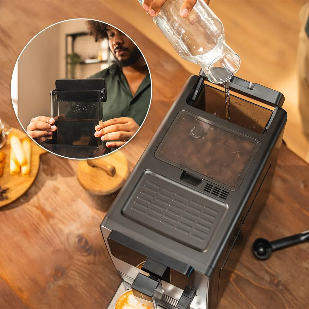 Cecotec Kompakte Kaffeevollautomat mit Dampferzeuger Cremmaet Steam Latte Art. 19 Bar, Thermoblock, Plug&Play, Kegelmahlwerk, 5 Stufen, 1,1L Wassertank, 150g Kaffee, Automatische Reinigung - Image 4