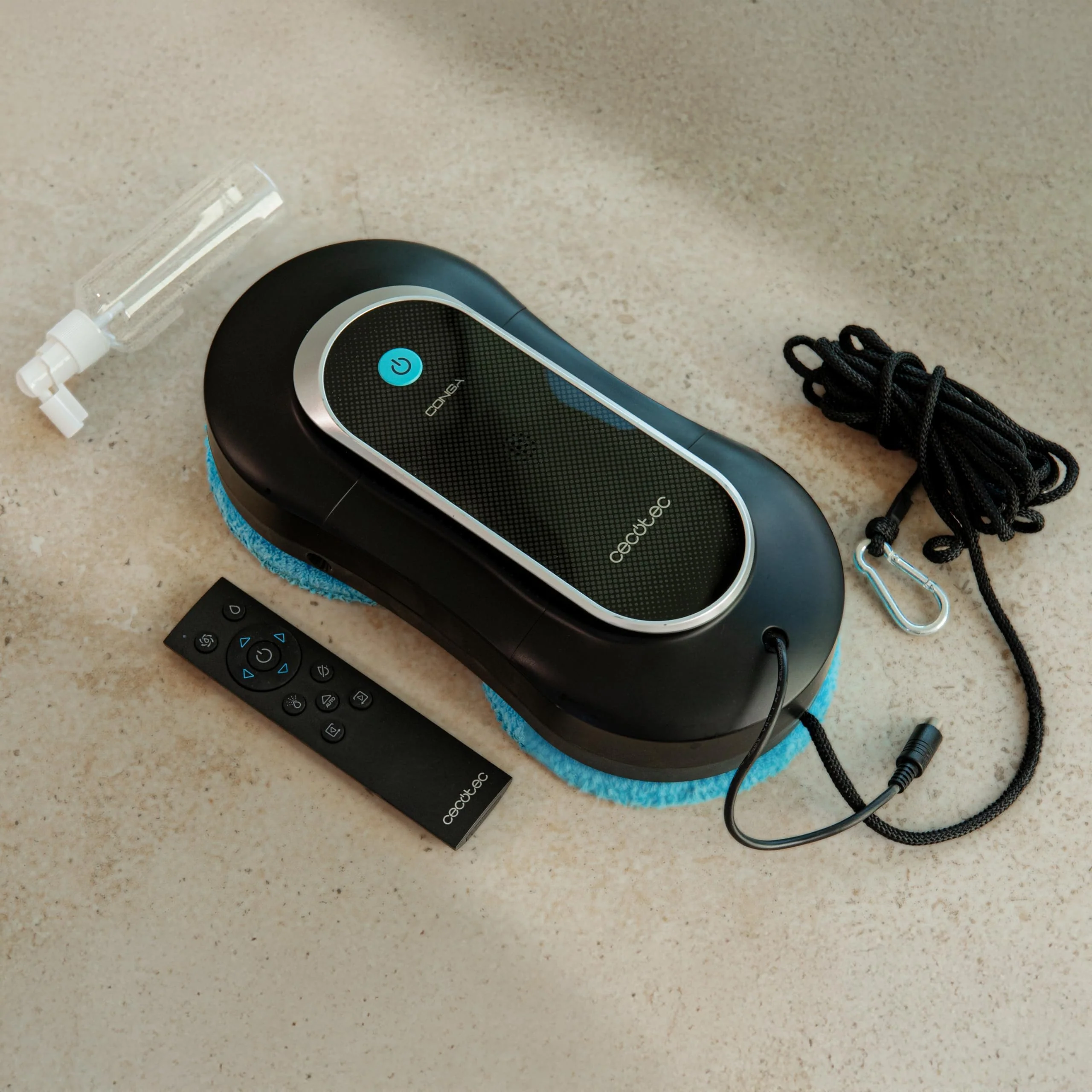 Cecotec Robot Fensterreiniger Conga Windroid 1090 Double Spray Connected 3in1; Sprüht, reinigt und trocknet, Doppelspray, APP, Fernbedienung, 8Modi, Aktionsradius 7,5m, Sicherheitskordel, Reinigungsse - Image 3
