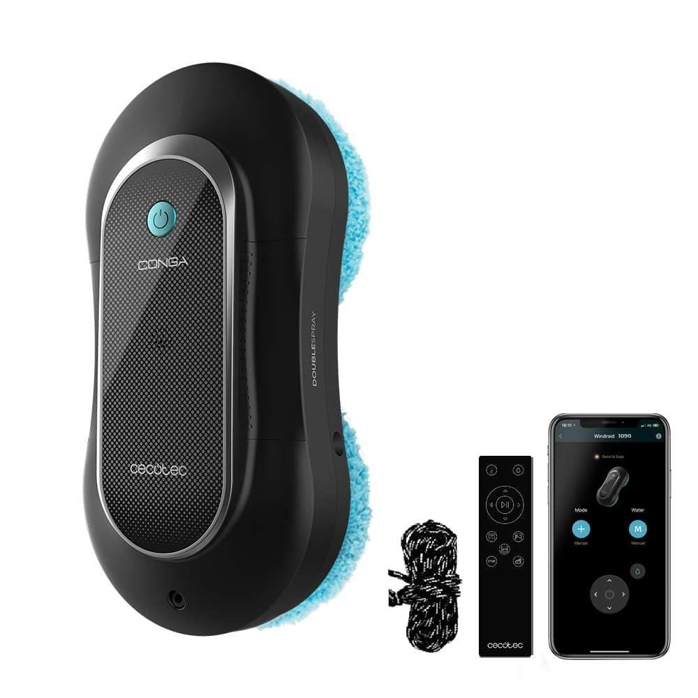 Cecotec Robot Fensterreiniger Conga Windroid 1090 Double Spray Connected 3in1; Sprüht, reinigt und trocknet, Doppelspray, APP, Fernbedienung, 8Modi, Aktionsradius 7,5m, Sicherheitskordel, Reinigungsse - Image 8