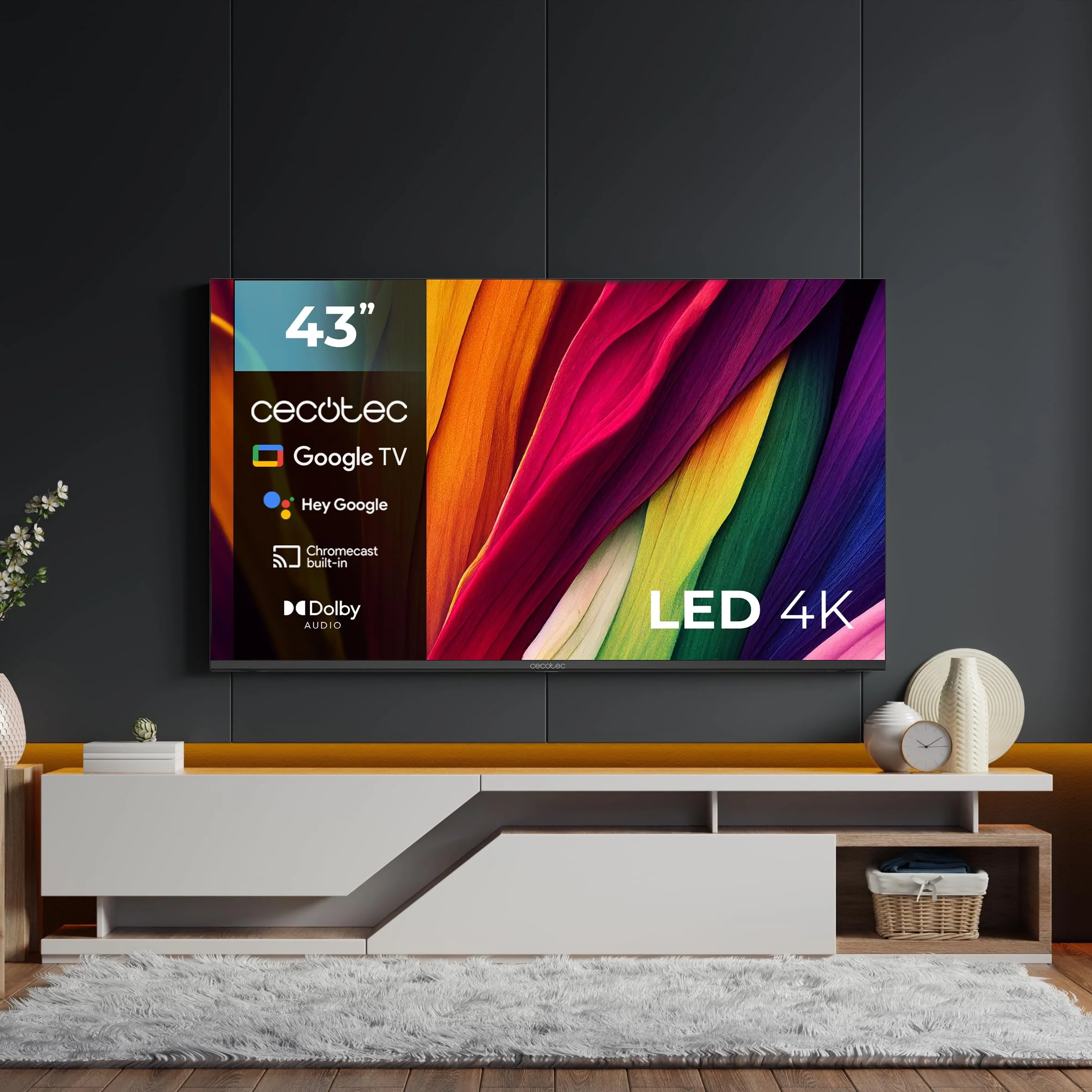 Cecotec Smart TV - LED-Fernseher mit 43 Zoll, 4K UHD-Auflösung - A4 Serie ALU40043. Google TV, Dolby Audio, HDMI 2.1, USB 3.0, HDR10, 16 GB ROM, Google Voice Assistant und Chromecast - Image 13