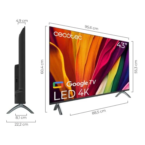 Cecotec Smart TV - LED-Fernseher mit 43 Zoll, 4K UHD-Auflösung - A4 Serie ALU40043. Google TV, Dolby Audio, HDMI 2.1, USB 3.0, HDR10, 16 GB ROM, Google Voice Assistant und Chromecast - Image 14