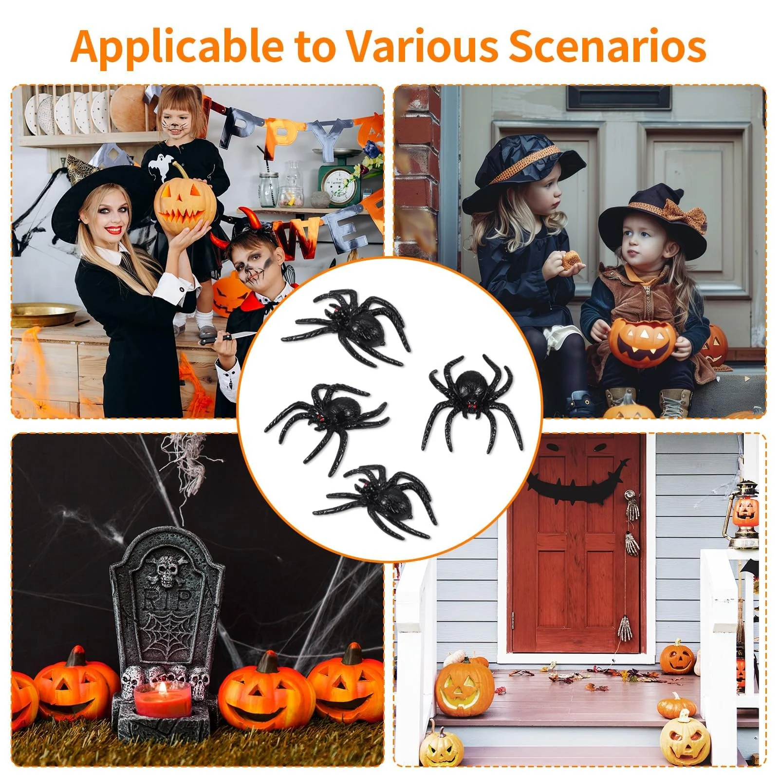 Ceeyoll 30 Stück Spinnen Halloween-Requisiten und Kunststoff-Spinnengestalten für Gruseliges Dekorations- und Partyspielzeug. - Image 6