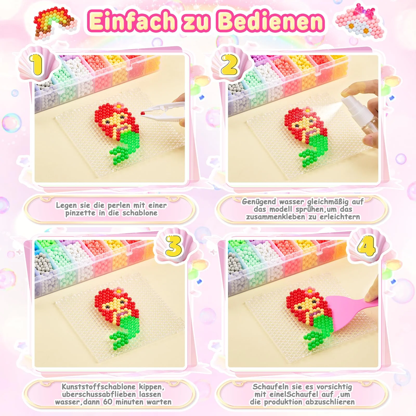 CGBOOM Wasserperlen Nachfüllset, 6800 Perlen, modernes DIY Bastelset für Kinder, ungiftig, faltbar: falsch - Image 4