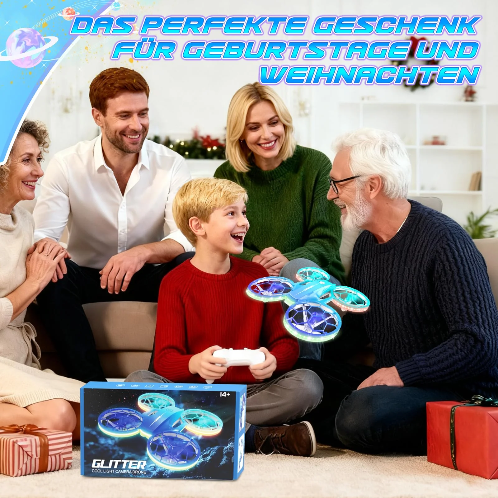 Charmofun Mini Drohne für Kinder, Drone kinder mit 360° Flips, Indoor Outdoor RC Drone mit 4 LED-Licht, 3 Akku, RC Flugzeug Quadrocopter Geschenke für Jungen ab 6 + Jahre und Anfänger - Image 2