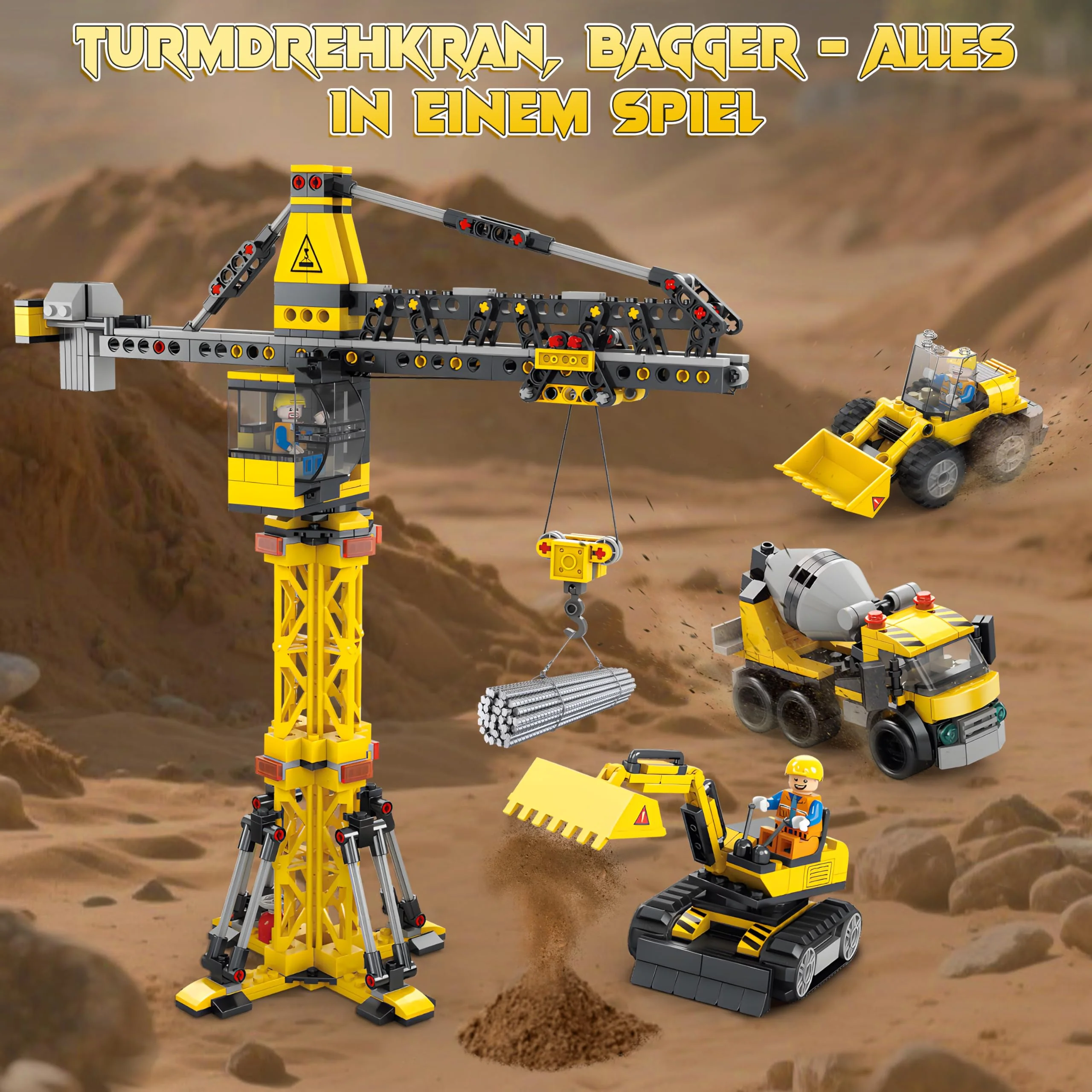 Charmofun Techink Kran Bauspielzeugsets, 854 Teile Klemmbausteine Technik ab 6-12 Jahre für Jungen, LKW-Kran&Turmkran, Variable 7 Technik Modellen, STEM Spielzeug Geschenke für Kinder - Image 7