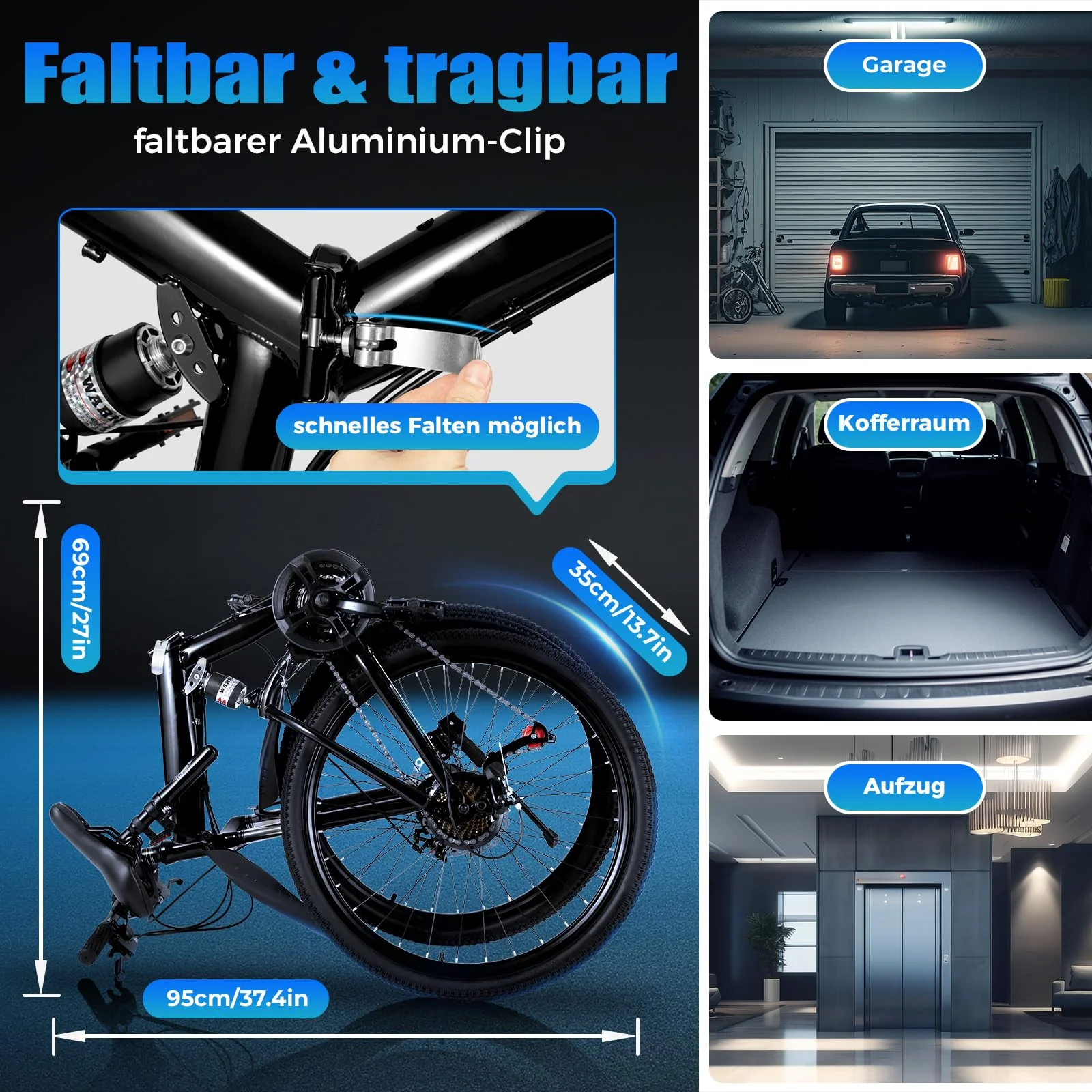 Charocean Mountainbike 26 Zoll Fahrrad Herren Fahrräder 21 Gang-Schaltung Mountain Bike Vollfederung Klapprad mit Scheibenbremse, Fahrrad für Jungen Herren und Damen - Image 7