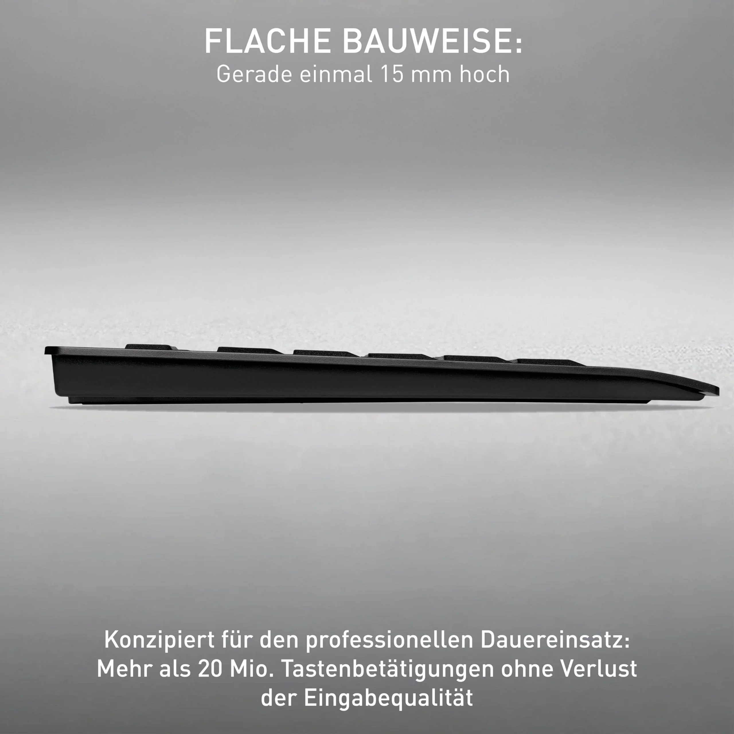 CHERRY B.UNLIMITED 3.0, Kabelloses Tastatur- und Maus-Set, Deutsches Layout (QWERTZ), 2,4 GHz Funk, Dauerhaft Abriebfeste Tasten, Wiederaufladbar, Schwarz