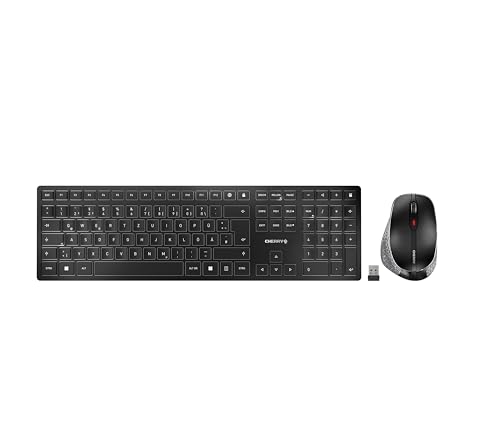 CHERRY DW 9500 SLIM, Kabelloses Tastatur- und Maus-Set, Deutsches Layout (QWERTZ), Bluetooth oder 2,4 GHz Funk, Ergonomische Rechtshändermaus, Schwarz-Grau - Image 4