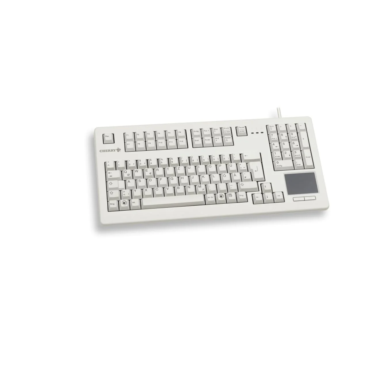 CHERRY G80-11900, Kabelgebundene Tastatur mit Touchpad, für Industrieanwendungen, Deutsches Layout (QWERTZ), für Dauereinsatz, mit Ziffernblock, Weiß - Image 6