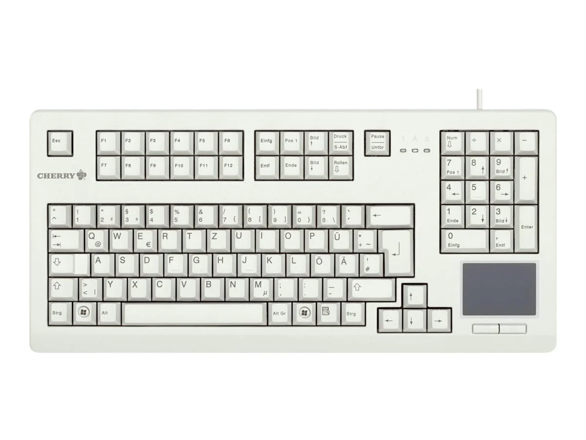 CHERRY G80-11900, Kabelgebundene Tastatur mit Touchpad, für Industrieanwendungen, Deutsches Layout (QWERTZ), für Dauereinsatz, mit Ziffernblock, Weiß - Image 8
