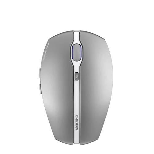 CHERRY GENTIX BT, Kabellose Bluetooth-Maus, Multi-Device-Funktion für bis zu 3 Geräte, Umschaltbare Auflösung (1000/2000 dpi), Batteriebetrieben, Frosted Silver - Image 2