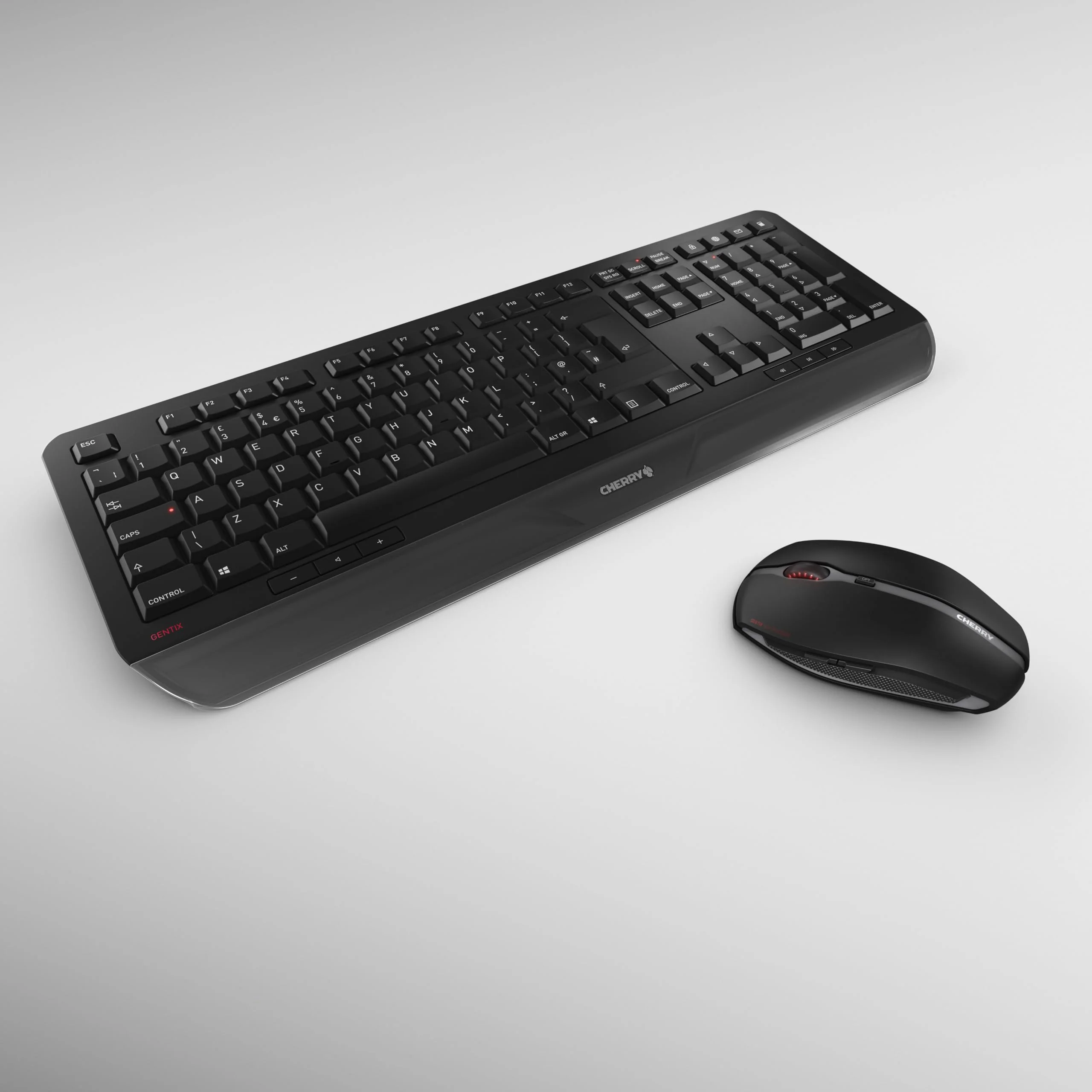 CHERRY GENTIX DESKTOP, Kabelloses Tastatur-Maus-Set, UK-Layout (QWERTY), 2,4 GHz Funk, Integrierte Handballenauflage, Symmetrische Maus, Schwarz - Image 4