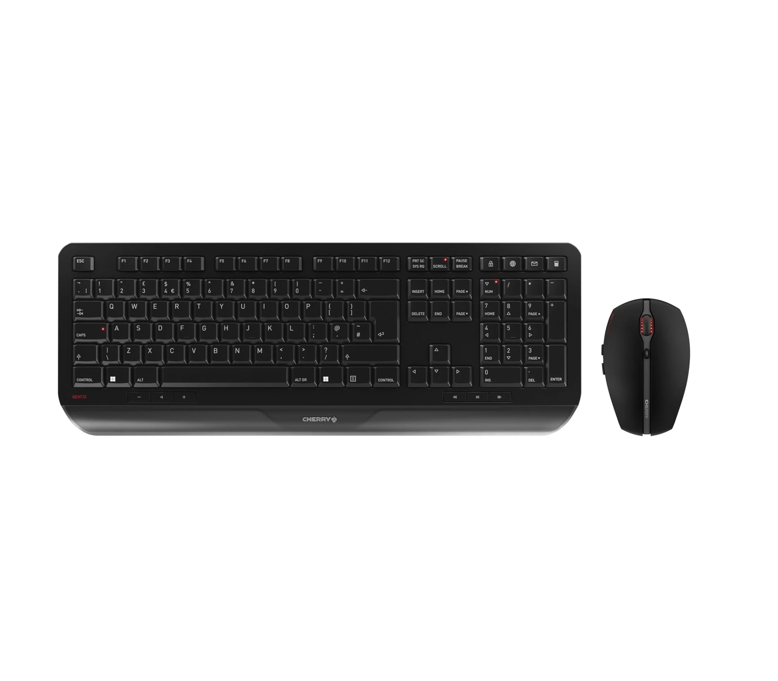 CHERRY GENTIX DESKTOP, Kabelloses Tastatur-Maus-Set, UK-Layout (QWERTY), 2,4 GHz Funk, Integrierte Handballenauflage, Symmetrische Maus, Schwarz - Image 6