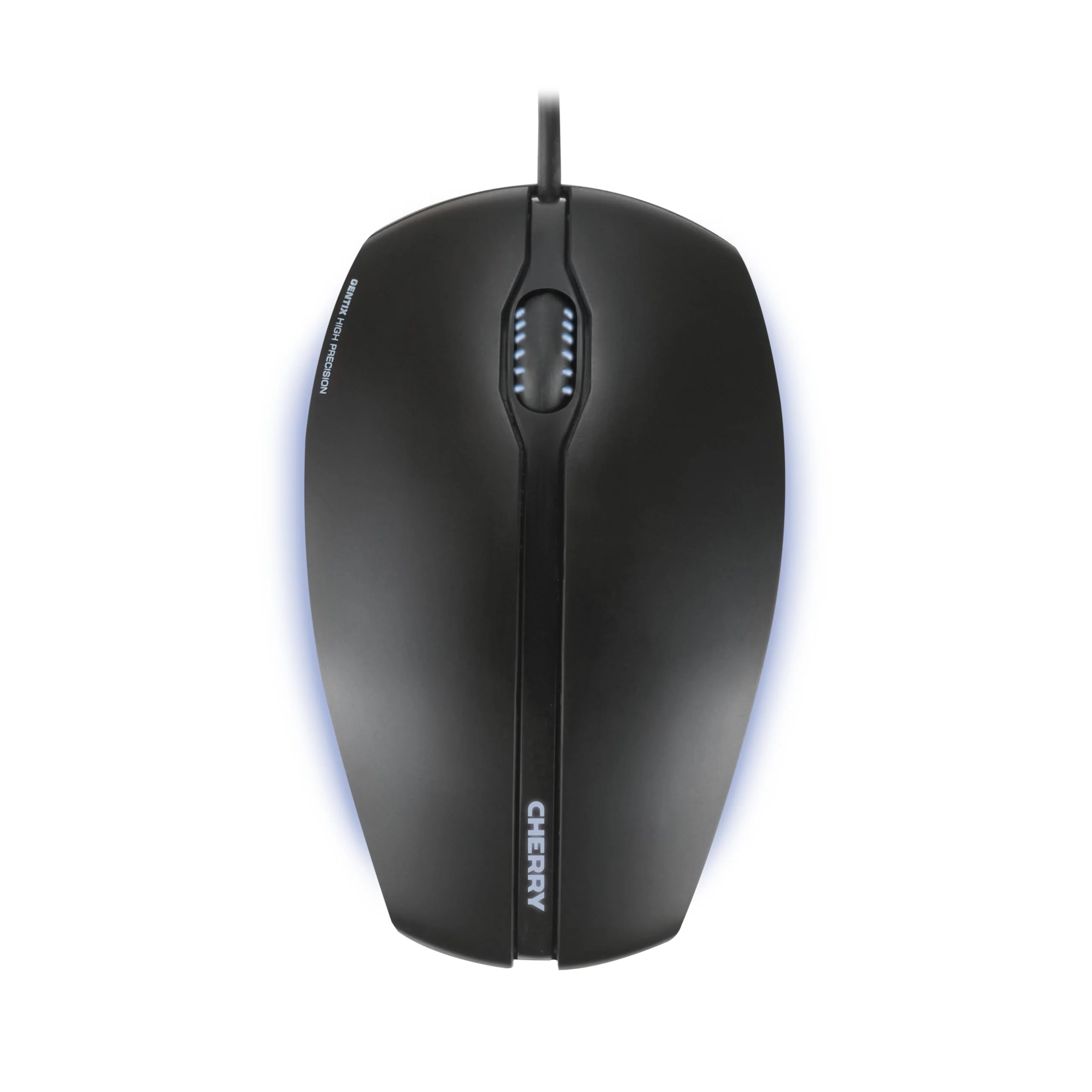 CHERRY GENTIX ILLUMINATED, Kabelgebundene Maus, Blau Beleuchtete Seitenteile & Scrollrad, 3 Tasten, Optischer Sensor (1.000 dpi), Symmetrisches Design, Schwarz - Image 2