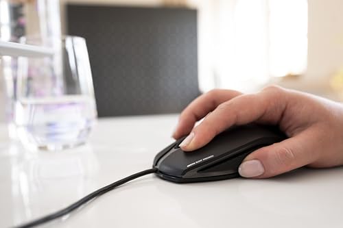 CHERRY GENTIX SILENT, Kabelgebundene Maus, Leise Tasten ohne Klickgeräusch, Optischer Sensor (1.000 dpi), Symmetrisches Design, Kabel 1,8 m, USB 2.0, Schwarz - Image 8