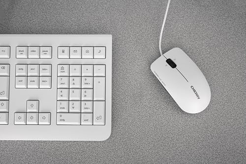 CHERRY KC 1000, Kabelgebundene Tastatur, Deutsches Layout (QWERTZ), Plug & Play über USB-Anschluss, Flaches Design, Flüsterleiser Tastenanschlag, Weiß-Grau - Image 10