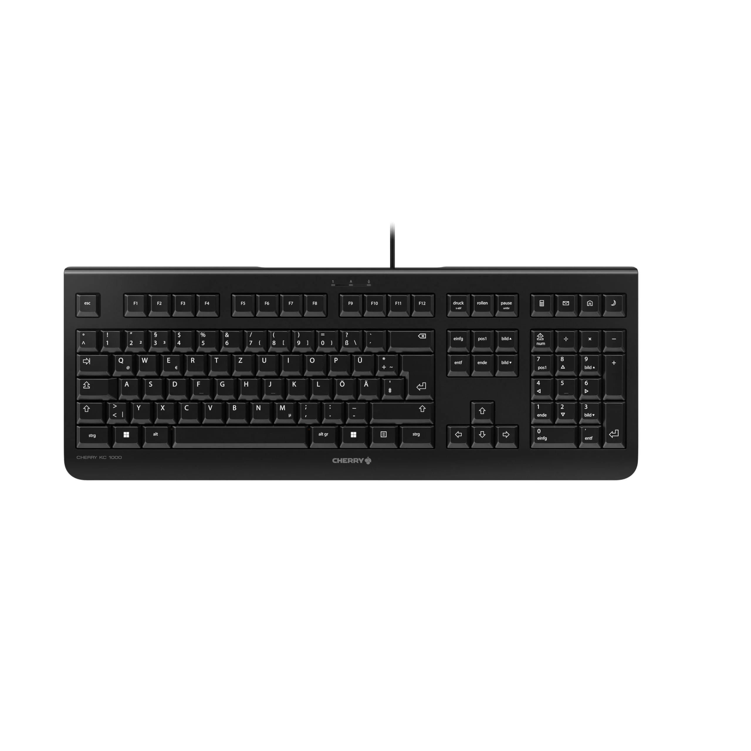 CHERRY KC 1000, Kabelgebundene Tastatur, Schweizer Layout (QWERTZ), Plug & Play über USB-Anschluss, Flaches Design, Flüsterleiser Tastenanschlag, Schwarz - Image 6