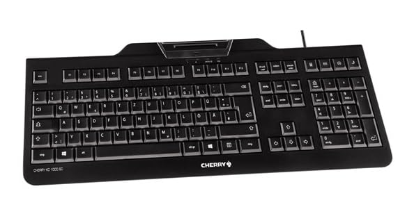 CHERRY KC 1000 SC, Belgisches Layout, AZERTY Tastatur, kabelgebundene Security-Tastatur mit integriertem Chipkarten-Terminal, Blauer Engel, Schwarz - Image 3