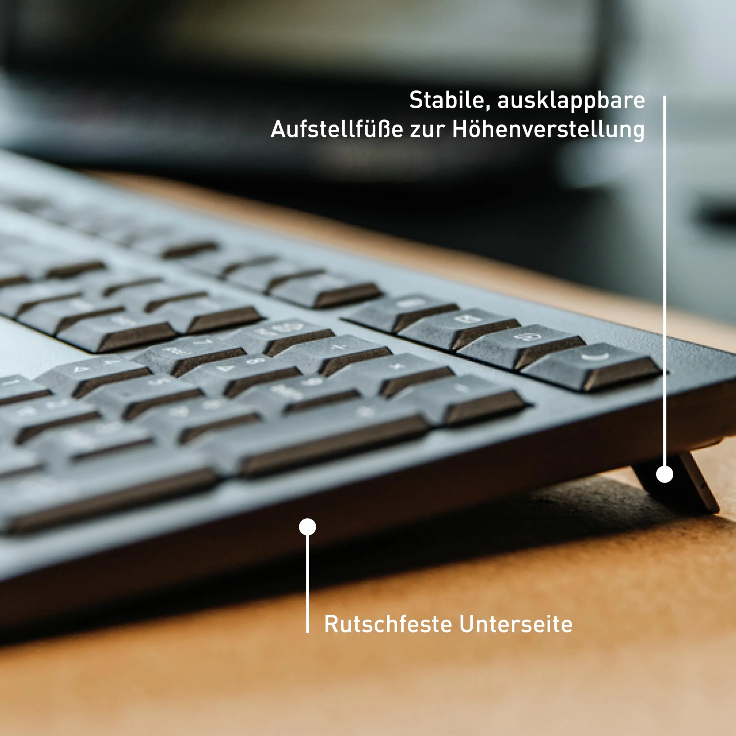 CHERRY KW 3000, Kabellose Tastatur mit Nummernblock, Spanisches Layout (QWERTY), 2,4 GHz Funk, Geräuscharme Tasten, Flaches Design, Batteriebetrieben, Schwarz - Image 6