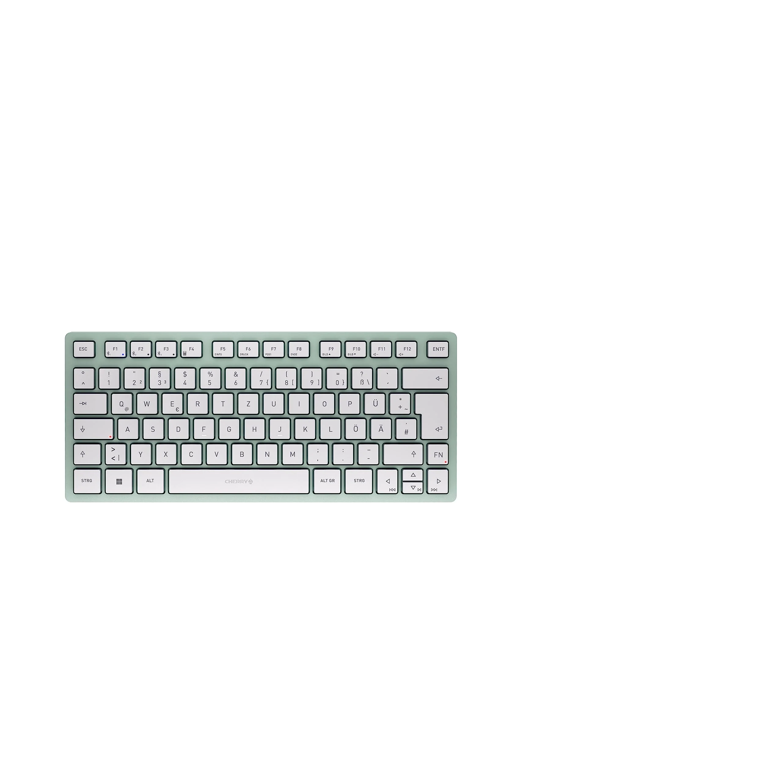 CHERRY KW 7100 MINI BT, Kompakte Multi-Device-Tastatur mit 3 Bluetooth-Kanälen, Deutsches Layout (QWERTZ), Flaches Design, inkl. Transporttasche, Agave Green - Image 4