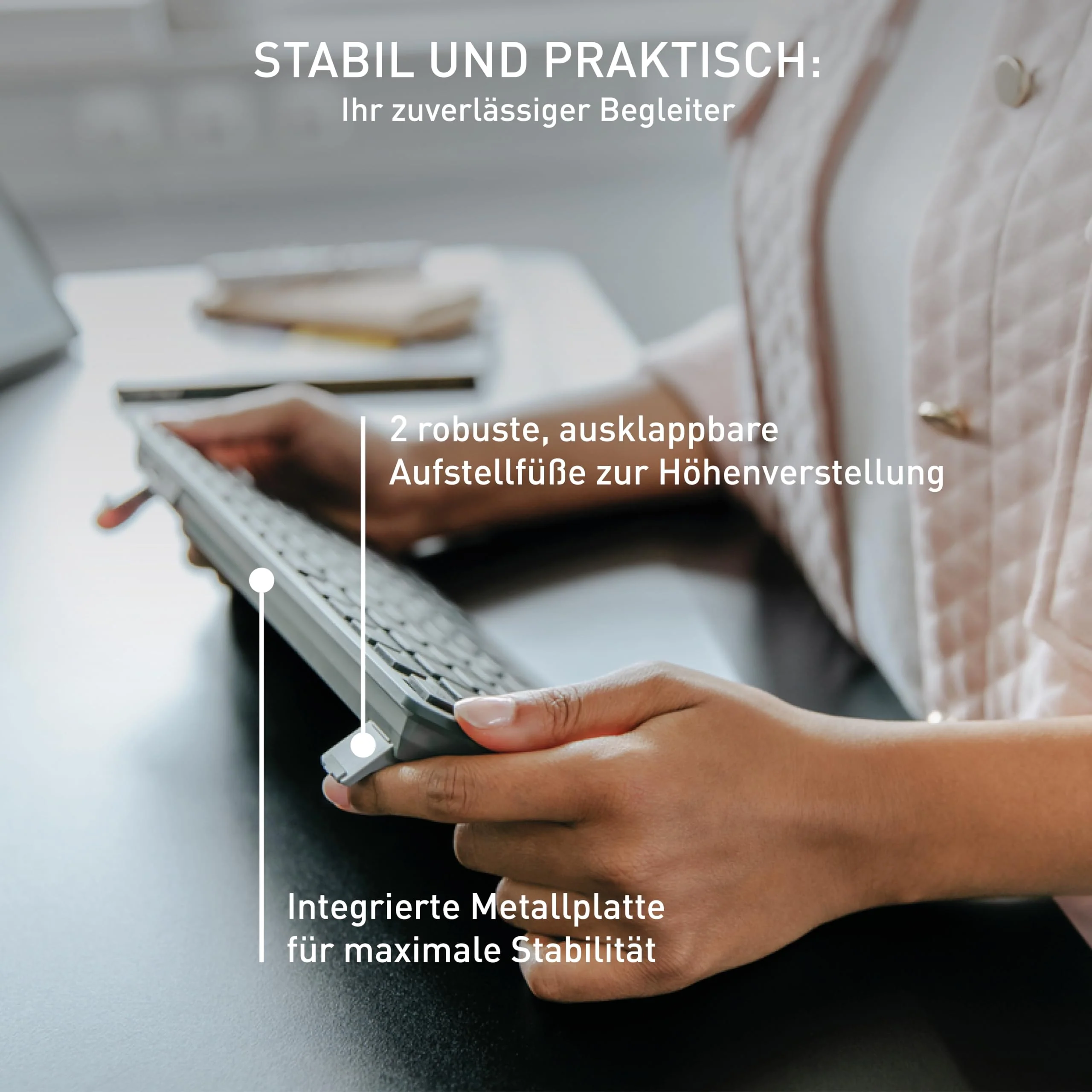 CHERRY KW 7100 MINI BT, Kompakte Multi-Device-Tastatur mit 3 Bluetooth-Kanälen, Deutsches Layout (QWERTZ), Flaches Design, inkl. Transporttasche, Agave Green - Image 6