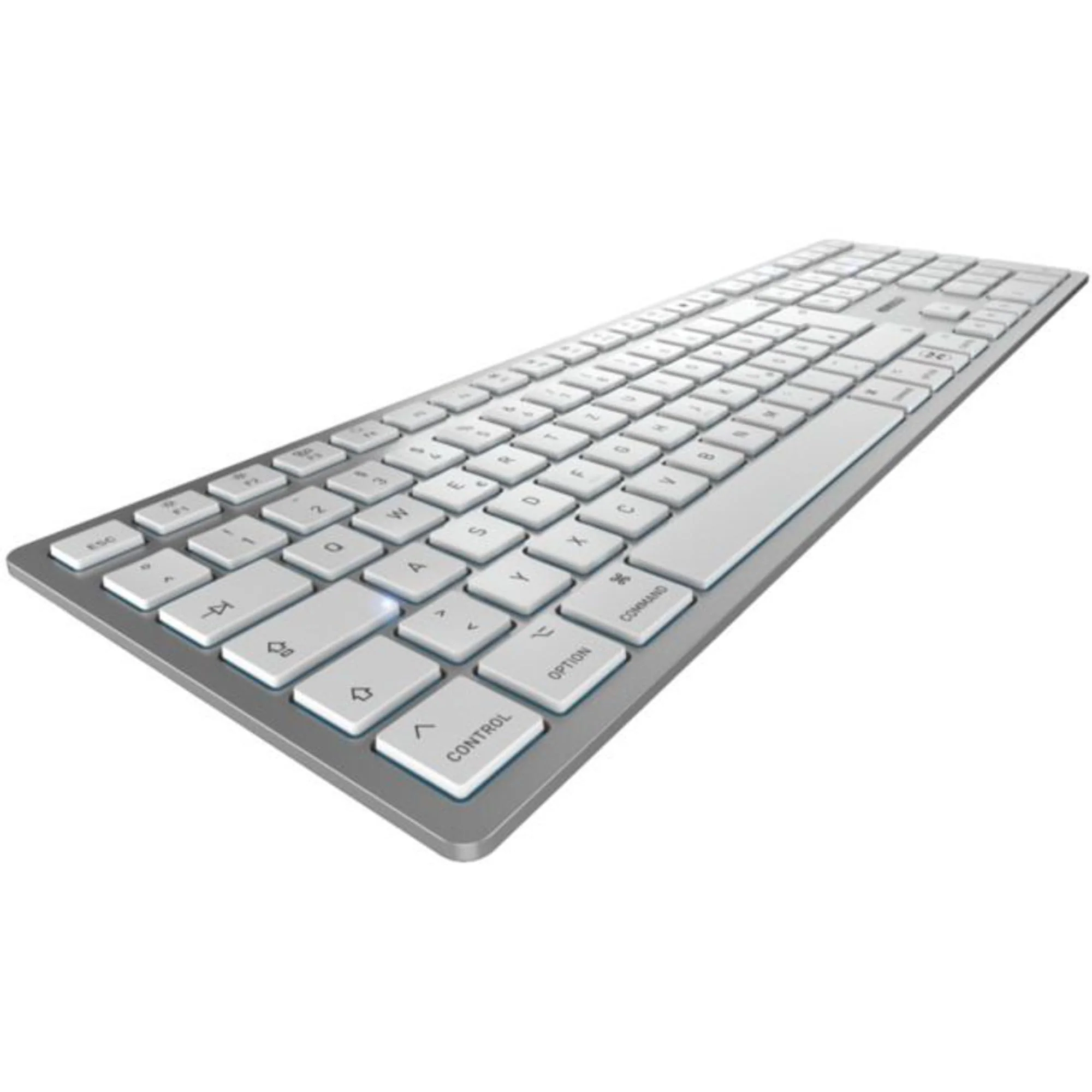 CHERRY KW 9100 SLIM FOR MAC, kabellose Mac-Tastatur, Deutsches Layout (QWERTZ), Bluetooth oder 2,4 GHz Funk, Flache Tasten, Wiederaufladbar, Weiß-Silber - Image 2