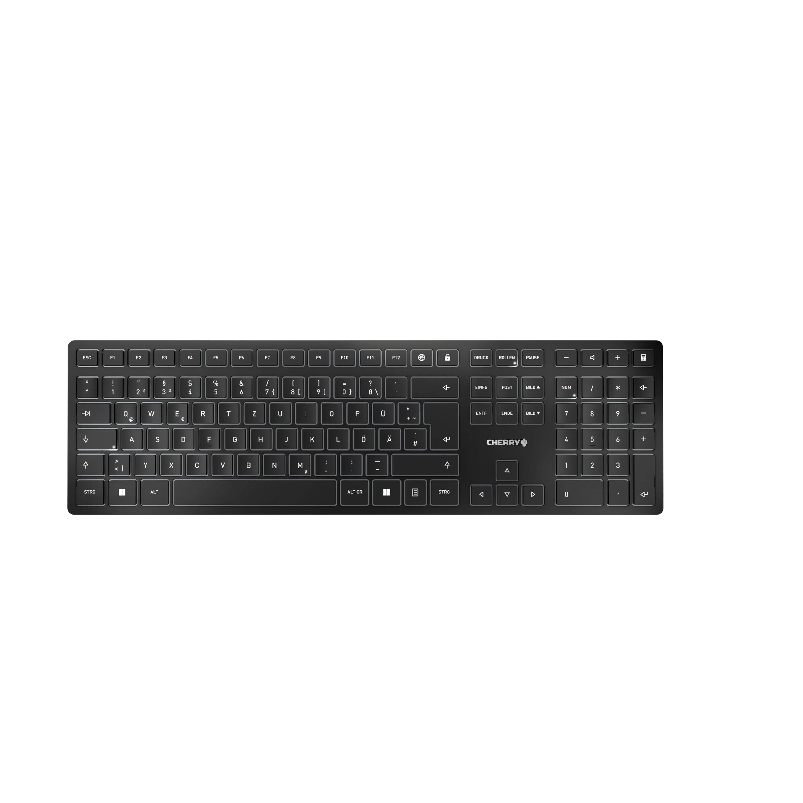 CHERRY KW 9100 SLIM, Kabellose Design-Tastatur, Deutsches Layout (QWERTZ), Wahlweise Bluetooth oder 2,4 GHz Funk, Flache Tasten, Wiederaufladbar, Schwarz-Grau - Image 4